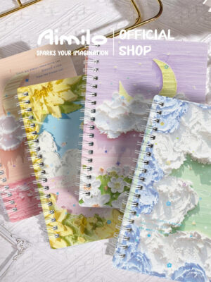 Aimilo Notebook A5 - 1 Paket 4 Pcs Buku Diary & Jurnal Aesthetic Sekolah (60 Lembar)